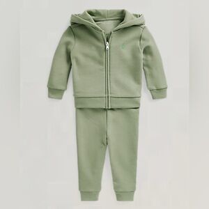 RALPH LAUREN Baby Boy Fleece Full-Zip Hoodie & Pant Set